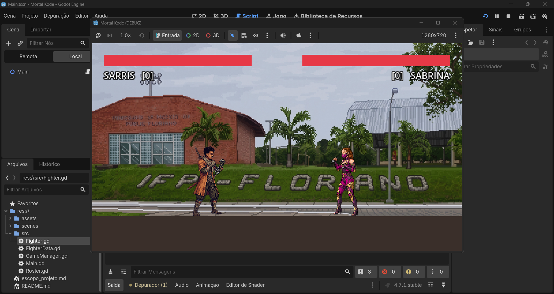 Mortal Kode — gameplay (Sarris vs Sabrina)
