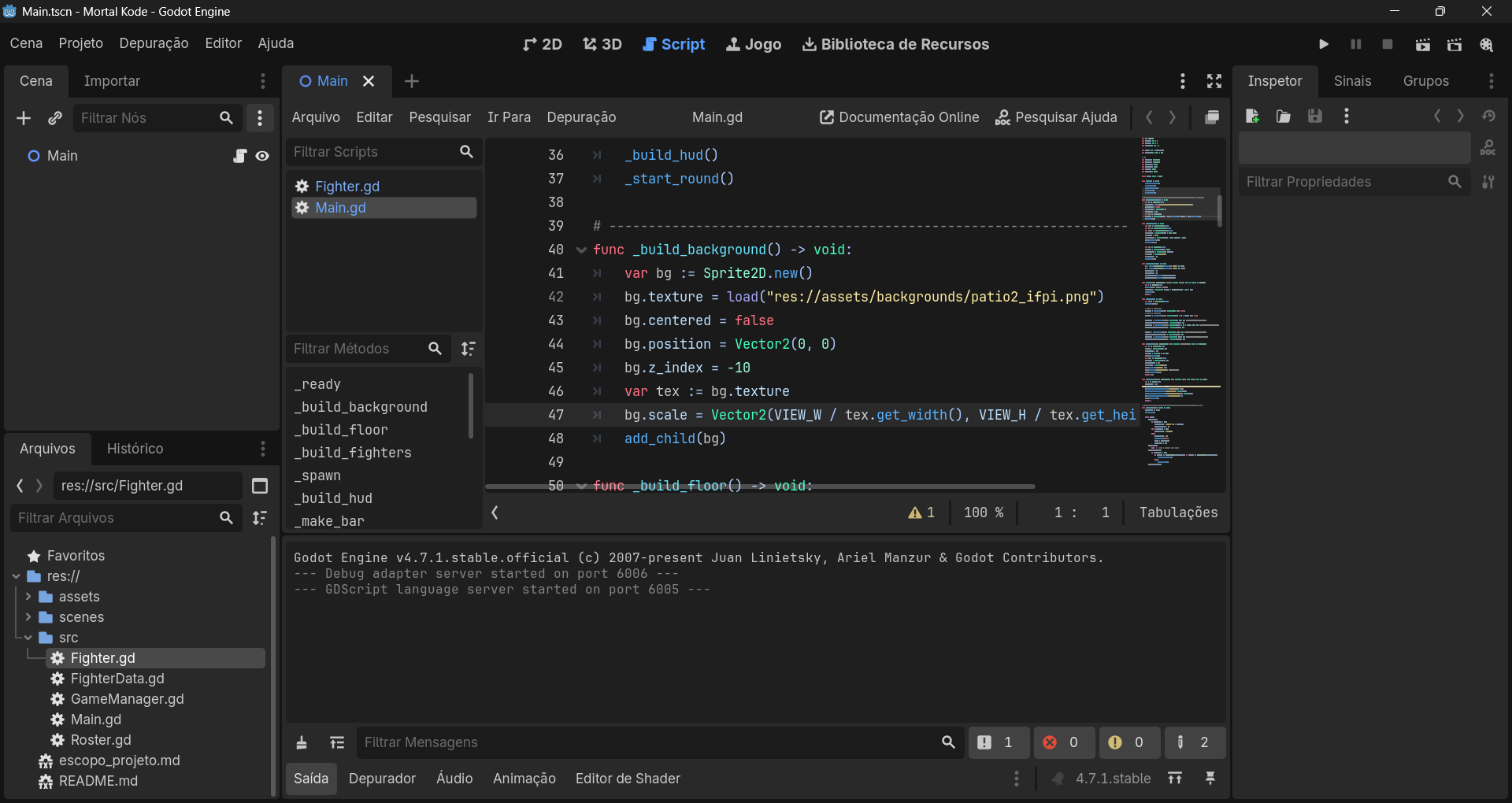 Mortal Kode — desenvolvimento na Godot Engine