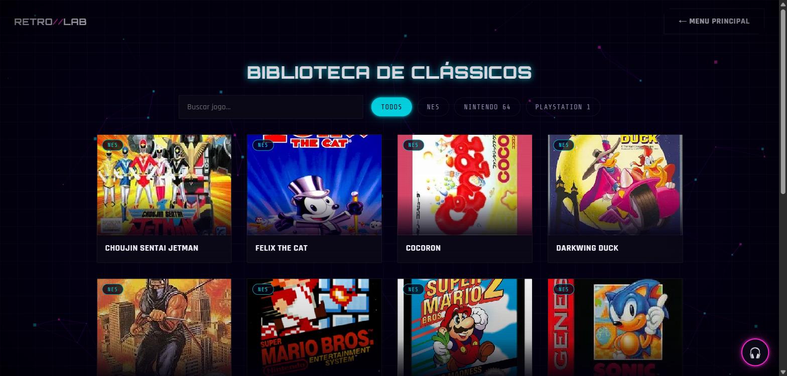 RetroLab — biblioteca de clássicos